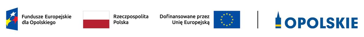 Logo stopki, Fundusze Europejskie, Opolskie Kwitnące, Europejskie fundusze strunturalne aktualnie realizowanego projektu
